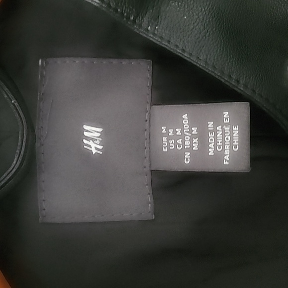 H&M Black Faux Leather Biker Jacket - Picture 4 of 6